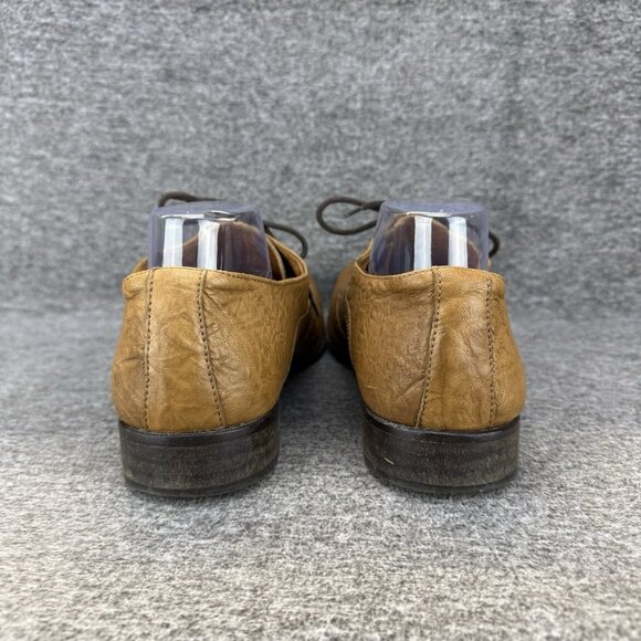 ✅Aldo Oxfords Men’s 9 Soft Brown Leather Wingtip Embroidered Lace Up Dress Shoes - Picture 9 of 11